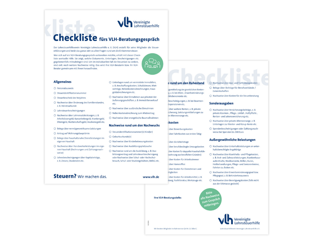 Checkliste für ihr Beratungsgespräch